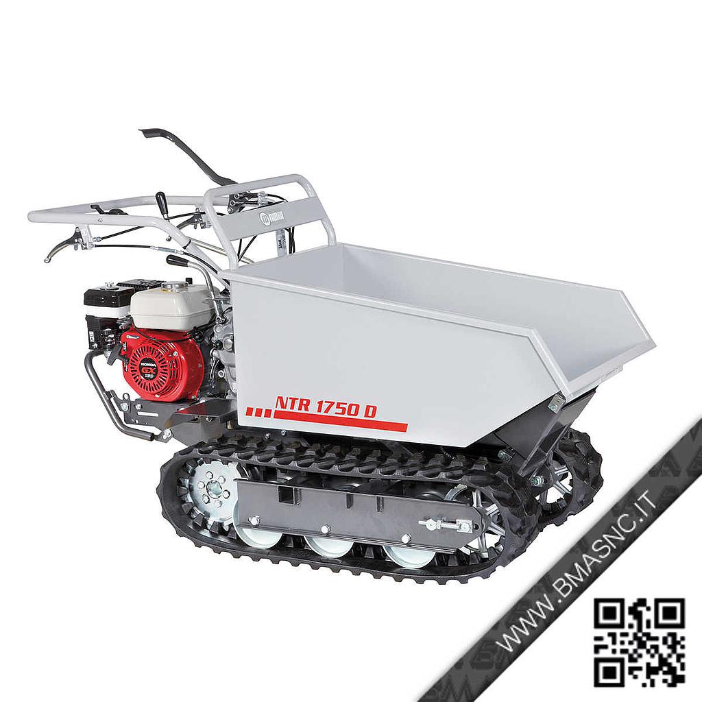 NIBBI NTR 1750 - MOTOCARRIOLA CINGOLATA PROFESSIONALE PORTATA CASSONE DUMPER RIBALTAMENTO IDRAULICO550KG